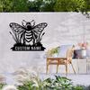 Custom Bee Metal Sign, Bee Monogram Metal Sign Art, Personalized Bee Metal Wall Art, Metal Bee Decor, Bee Garden Decor, Beekeeping Wall Decor, Gardener Beekeeper Gift (Style-6) view 2