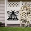 Custom Bee Metal Sign, Bee Monogram Metal Sign Art, Personalized Bee Metal Wall Art, Metal Bee Decor, Bee Garden Decor, Beekeeping Wall Decor, Gardener Beekeeper Gift (Style-6) view 3