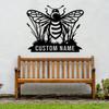Custom Bee Metal Sign, Bee Monogram Metal Sign Art, Personalized Bee Metal Wall Art, Metal Bee Decor, Bee Garden Decor, Beekeeping Wall Decor, Gardener Beekeeper Gift (Style-6) view 4