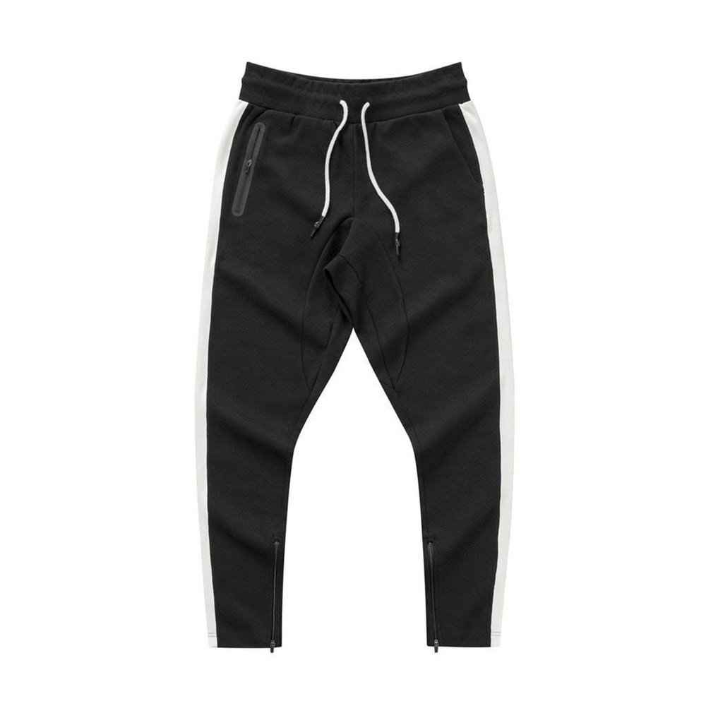 Maiyifu-GJ Men Lightweight Drawstring Joggers Slim Fit Workout Running Sweatpants Casual Athletic Trousers with Zipper Pocket (Black 1,XX-Large)