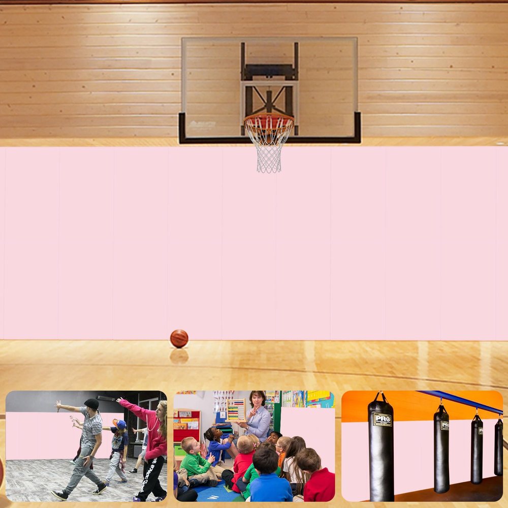 VANCL Protection Wall Pads 2" Thick Wall Padding for Gym High Density Anti-Impact Wall Pads for Gym Foldable Pad Wall for Cushioning The Wall, Waterproof Durable Safety Pads, Pink [2 Pack]