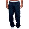 Mens Casual Drawstring Joggers Pants Multi Pockets Cargo Sweatpants Stretch Elastic Waist Athletic Hiking Trousers (Dark Blue,Medium) view 1
