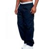 Mens Casual Drawstring Joggers Pants Multi Pockets Cargo Sweatpants Stretch Elastic Waist Athletic Hiking Trousers (Dark Blue,Medium) view 3
