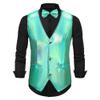 DGHM-JLMY Mens Vest Tie Set Waistcoat for Suit or Tuxedo Wedding Party Formal Dress Waistcoat for Suit or Tuxedo (X-Large,Green) view 1