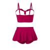 Family Matching Swimwear Fashion Print Beachwear Mother Daughter Swimsuits Father Son Swim Trunks Bathing Suit (Girl, Scarlet E, 5-6 Years) view 2