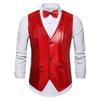 DGHM-JLMY Mens Vest Tie Set Waistcoat for Suit or Tuxedo Wedding Party Formal Dress Waistcoat for Suit or Tuxedo (XX-Large,Wine Red) view 1