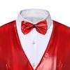 DGHM-JLMY Mens Vest Tie Set Waistcoat for Suit or Tuxedo Wedding Party Formal Dress Waistcoat for Suit or Tuxedo (XX-Large,Wine Red) view 3