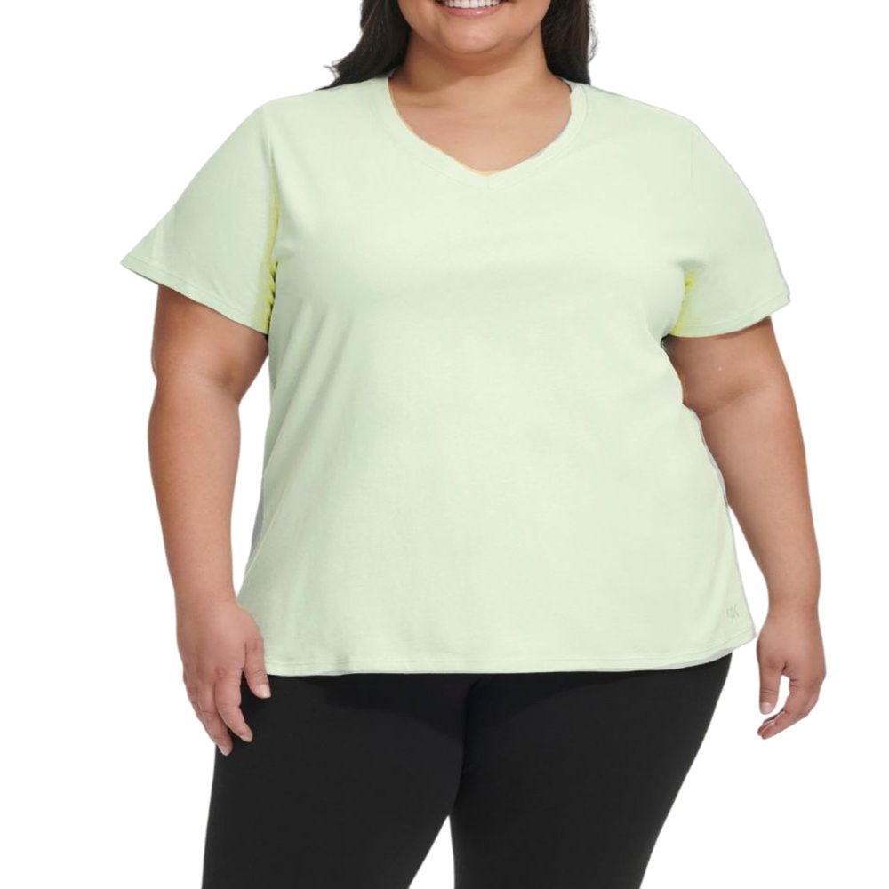Calvin Klein Women's Performance T-Shirt,Iced Lime,2X