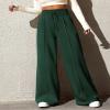 BTFBM Women's Sweatpants High Waisted Athletic Joggers Baggy Lounge Sweatpants Loose Wide Legs Pants(Solid Army Green,Medium) view 2