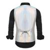 DGHM-JLMY Mens Vest Tie Set Waistcoat for Suit or Tuxedo Wedding Party Formal Dress Waistcoat for Suit or Tuxedo (XX-Large,Silver) view 2
