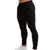 Mens Cotton Drawstring Joggers Pants Casual Workout Running Gym Sweatpants Stretch Elastic Waist Cargo Trousers (Black,Large)