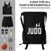 Judo Design Drawstring Backpack with Mesh Pockets Sports Gym Bag String Bag Sackpack for Men Women view 3
