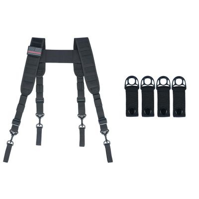 MELOTOUGH 1 PCS Tactical Duty Belt Suspenders Poice Duty Belt Suspenders for Law Enfprcement Suspenders + 4 PACK Duty Belt Keeper Snaps Belt Keeper