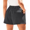 KIRUNDO Shorts for Women Dressy Casual Summer Elastic Waist in The Back Pleated Wide Leg Tailored Work Trouser Shorts (Dark Grey, XX-Large) view 2