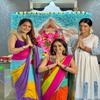 Be4Me.com Alia bhatt Saree celebraty inspired sari Bollywood partywear Satin and Georette Printed saree (unstitch Blouse) (Alia Rainbow -Purple) view 2