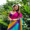 Be4Me.com Alia bhatt Saree celebraty inspired sari Bollywood partywear Satin and Georette Printed saree (unstitch Blouse) (Alia Rainbow -Purple) view 3