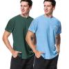 MeetHoo Men's Swim Shirt Rash Guard, UPF50+ UV Sun Protection Quick Dry SPF Short Sleeve Fishing Beach T-Shirts view 2