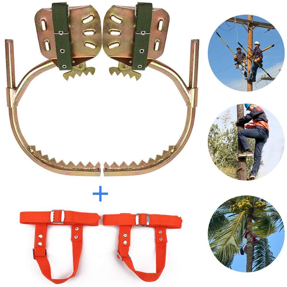 Pole Climbing Spikes, Stainless Steel Tree Climbing Gear, Professional Anti-Skid Tool, Rust-Proof and Wear-Resistant, Tree Climbing Tool for Hunting Observation, Picking Fruit,400model