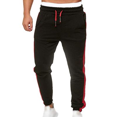Maiyifu-GJ Men's Athletic Casual Jogger Pants Slim Fit Workout Running Drawstring Sweatpants Stretch Casual Trousers (Black,XX-Large)