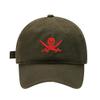 Juiwuerqi Mens Baseball Caps Pirate Skull Embroidered Washed Cotton Adjustable Outdoor Dad Hats for Men (7 1/2,Green) view 1