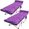 Faysore 2-Pack Camping Cot Cots for Sleeping with Mattress Cots for Camping for Adults with Camfortable Pad Heavy Duty Camping Bed with Carry Bag Folding Cot for Hiking Home Office Nap Vacation