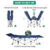 Faysore 2-Pack Camping Cot Cots for Sleeping with Mattress Cots for Camping for Adults with Camfortable Pad Heavy Duty Camping Bed with Carry Bag Folding Cot for Hiking Home Office Nap Vacation view 3