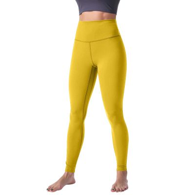 GOKKILRW Workout Leggings for Women Seamless Scrunch Tights Stretch Compression Tummy Control Skinny Gym Fitness Girl Sport Active Yoga Pants Yellow