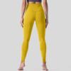 GOKKILRW Workout Leggings for Women Seamless Scrunch Tights Stretch Compression Tummy Control Skinny Gym Fitness Girl Sport Active Yoga Pants Yellow view 4