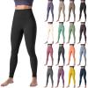 GOKKILRW Workout Leggings for Women Seamless Scrunch Tights Stretch Compression Tummy Control Skinny Gym Fitness Girl Sport Active Yoga Pants Black view 1