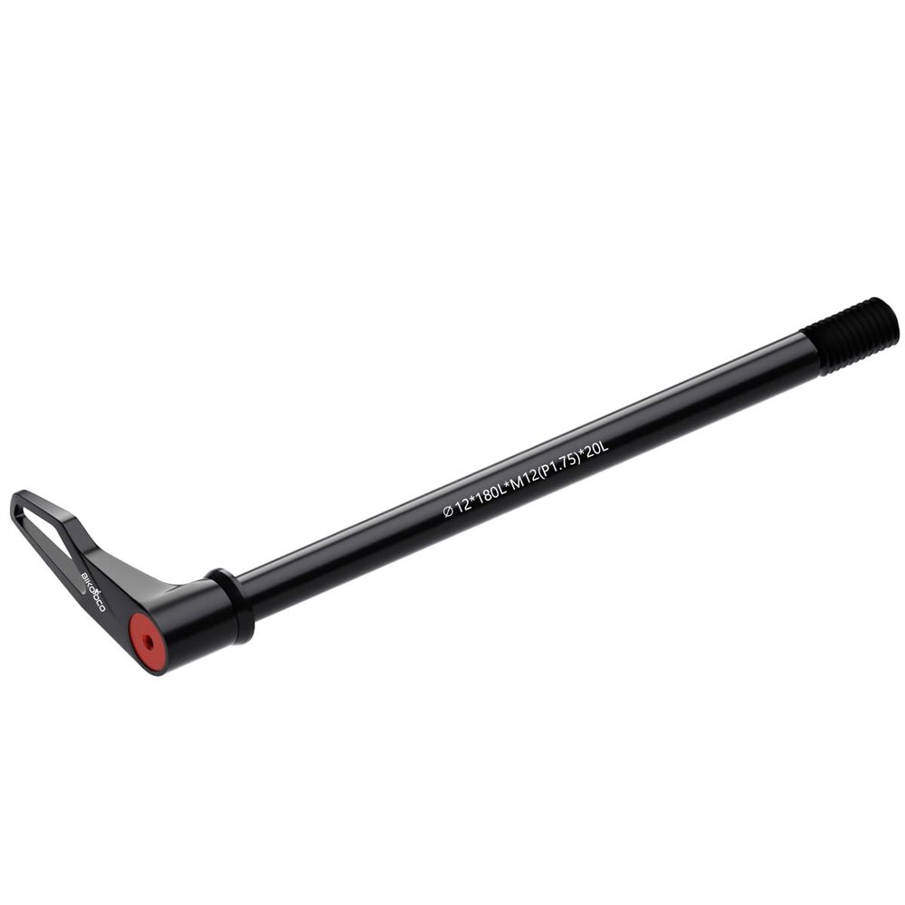 BIKOOCO Bike Hub Thru Axle Adapter 1.75mm Thread Pitch Booster Fork Quick Release Thru, Axle W/Handle - 12mm X 180mm