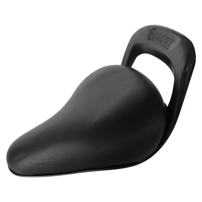 Bike Seat for Kids Waterproof Child Bike Seat Bike Saddle Handled PU Child Bicycle Seat Curved Replacement Kids Bike Seat Easy to Remove, Black 7.9x5.3in