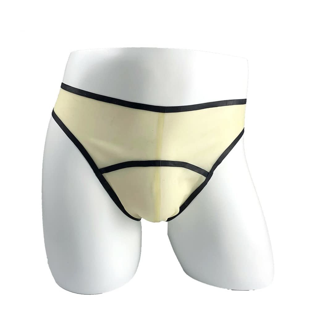 AiCc stylists Latex Briefs Fashion Rubber Male Shorts Tight G-string Underwear for Bodysuit swimming trunks (S), Small, Transparent