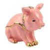 LiuliuBull Pig with Bow Animal Figurine Jewelry Trinket Box Ring Holder Storage Statue Collectible Ornament view 2