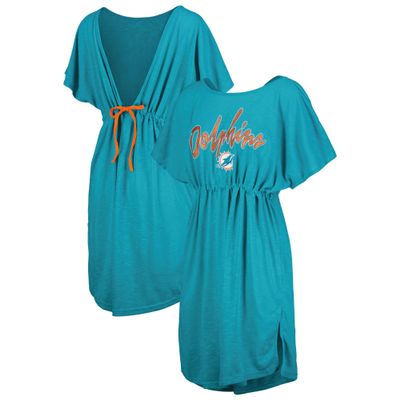 G-III Sports Women's Aqua Miami Dolphins Versus Swim Cover-Up