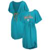G-III Sports Women's Aqua Miami Dolphins Versus Swim Cover-Up view 1