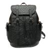 Authentic Real True Ostrich Skin Men Large Casual Black Drawstring Backpack Genuine Exotic Leather Male Leisure Travel Bag Pack view 1