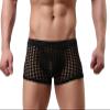 Yuecarcar Mens Sexy Boxer Briefs Breathable Hot Mesh Underwear Men's Sexy Underwear Soft Stretch Trunks Comfort (US, Alpha, 3X-Large, Regular, Short, Black) view 3
