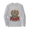egypt ancient pharaoh with roses jackal tut sphinx egyptian Long Sleeve T-Shirt view 1