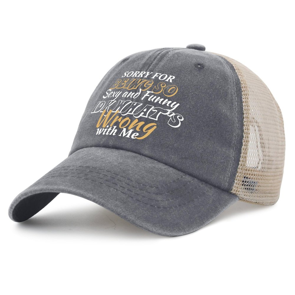 Sorry for Being So Sexy and Funny IDK What's Wrong with Me Hat for Men Trendy Funny Saying Running Hat for Mens Gray01 Cap Low Profile for Chefs