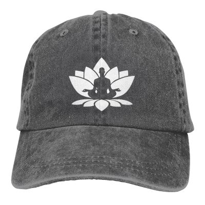 Renzund Buddha Meditation Flower Hat Funny Distressed Denim Baseball Cap Vintage Trucker Hats Men Women