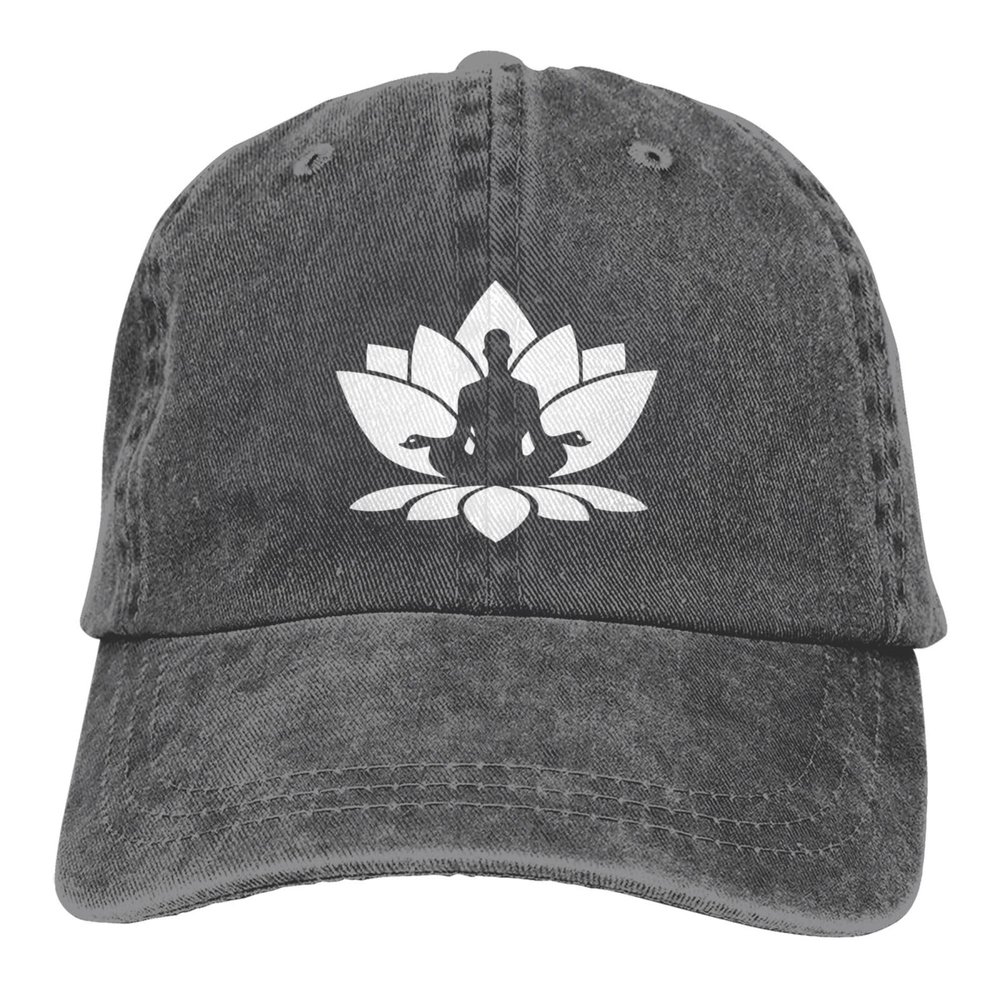 Renzund Buddha Meditation Flower Hat Funny Distressed Denim Baseball Cap Vintage Trucker Hats Men Women