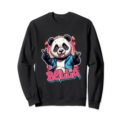 BELLA - Beautiful girl name with adorable Panda Sweatshirt