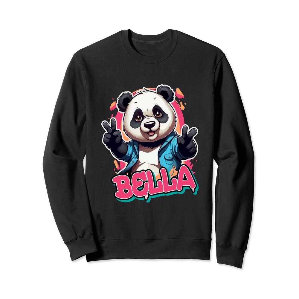 BELLA - Beautiful girl name with adorable Panda Sweatshirt