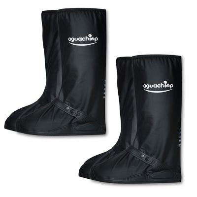 aguachimp-Waterproof Boot Shoe Covers for Rain with Reflector, Reusable Cycling Shoe Covers, Unisex Rain Shoe Covers(M-Medium, 2PAIR Man/Woman, 01) Black