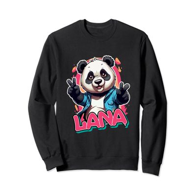 LANA - Beautiful girl name with adorable Panda Sweatshirt