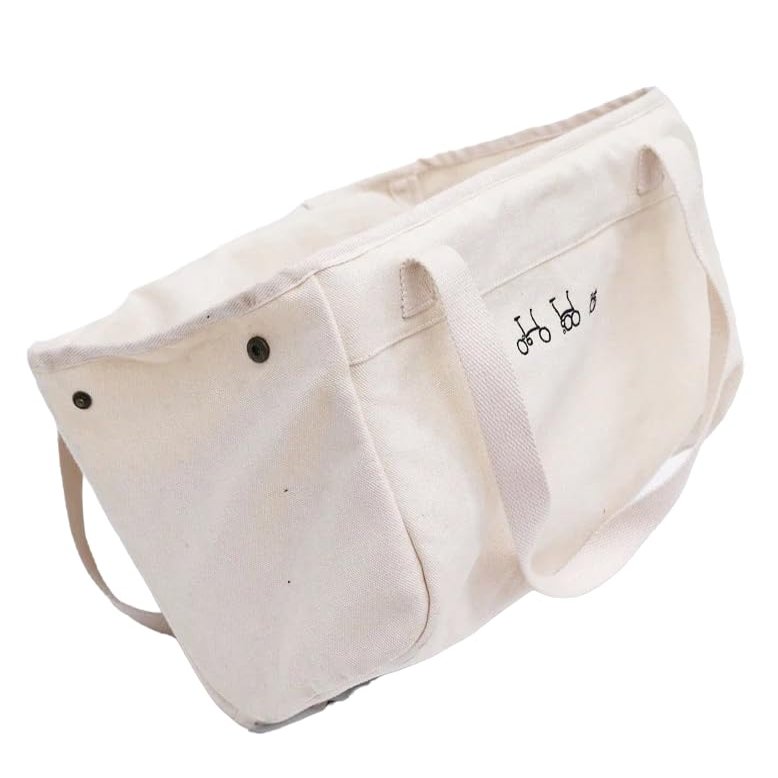 Basket Bag for Brompton Folding Bike White (Basket + Rain Cover (no Carrier Block))