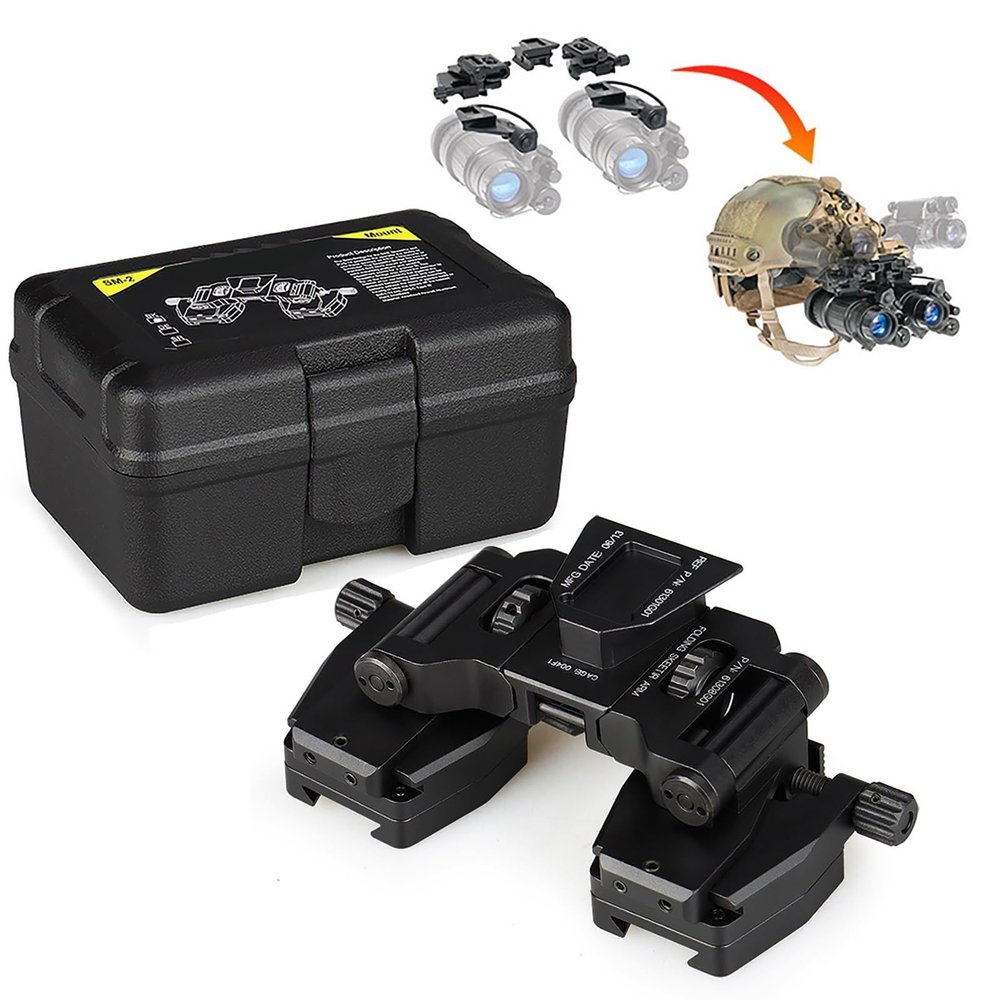 Night vision helmet bracket Light Weight Dual Tube Mounting System IC AN/PVS-14LW for PVS14/PVS18/PVS15/PVS7 Night Vision Binoculars - Aluminum Alloy Surface with Military Hard Anodizing ( Color : Bl