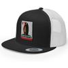 RIVEMUG California Surf Bear Flat Bill Trucker Hat High Crown Adjustable Cap Black/White view 1