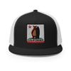 RIVEMUG California Surf Bear Flat Bill Trucker Hat High Crown Adjustable Cap Black/White view 2