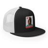 RIVEMUG California Surf Bear Flat Bill Trucker Hat High Crown Adjustable Cap Black/White view 4